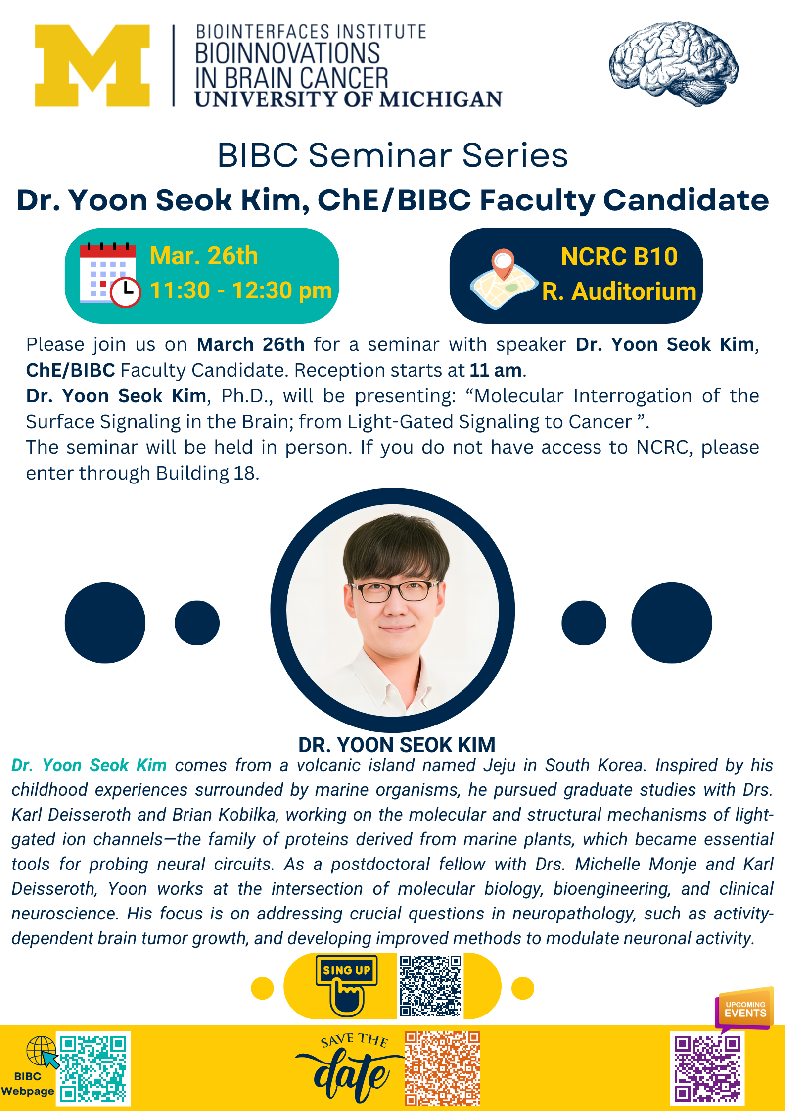 BIBC Faculty Candidate Yoon Seok Kim